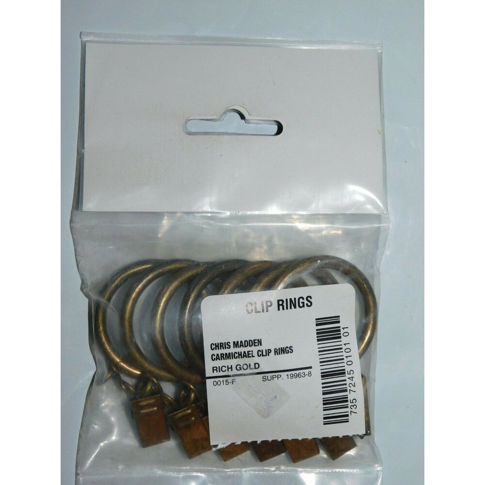 jcp home Chris Madden Carmichael Rich Gold Clip Rings (2 Pkg's / 14 Rings total)